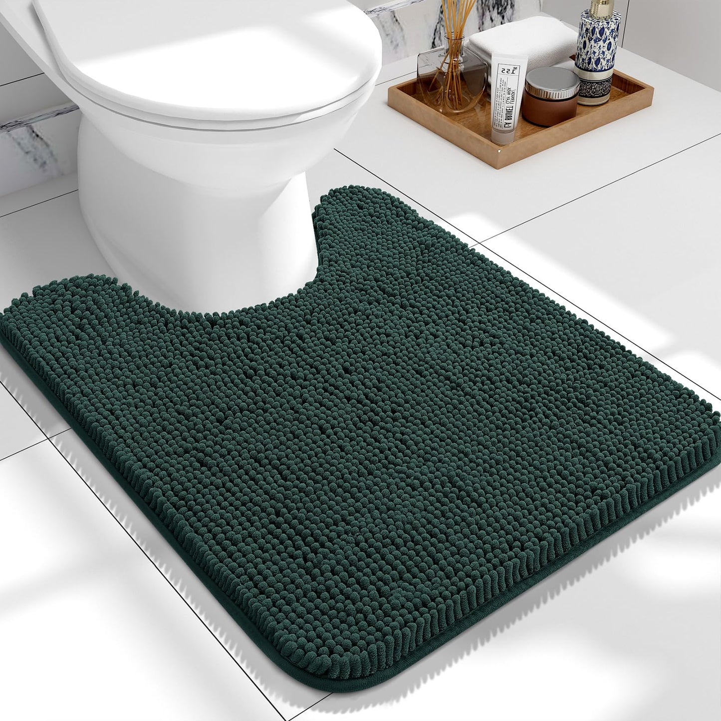 OLANLY Bathroom Rugs 30x20, Extra Soft Absorbent Chenille Bath Rugs, Rubber Backing Quick Dry, Machine Washable Bath Mats for Bathroom Floor, Tub and Shower, Home Decor Accessories, Grey
