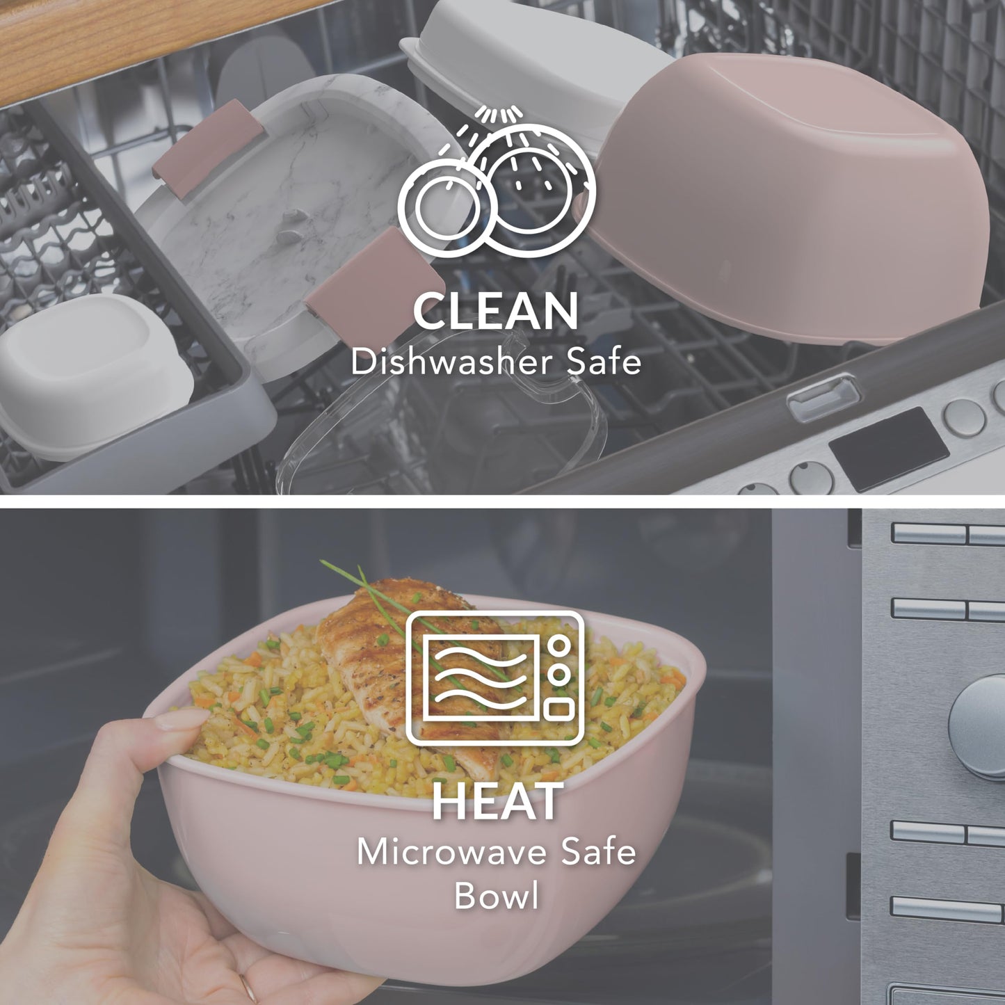 Bentgo Salad Container - 54 oz Bowl with 4-Compartment Toppings Tray, Leak-Proof Dressing Container, Reusable Fork, BPA-Free Lunch Box for Meal Prep & Food Storage; Removable Bento Tray (Slate)