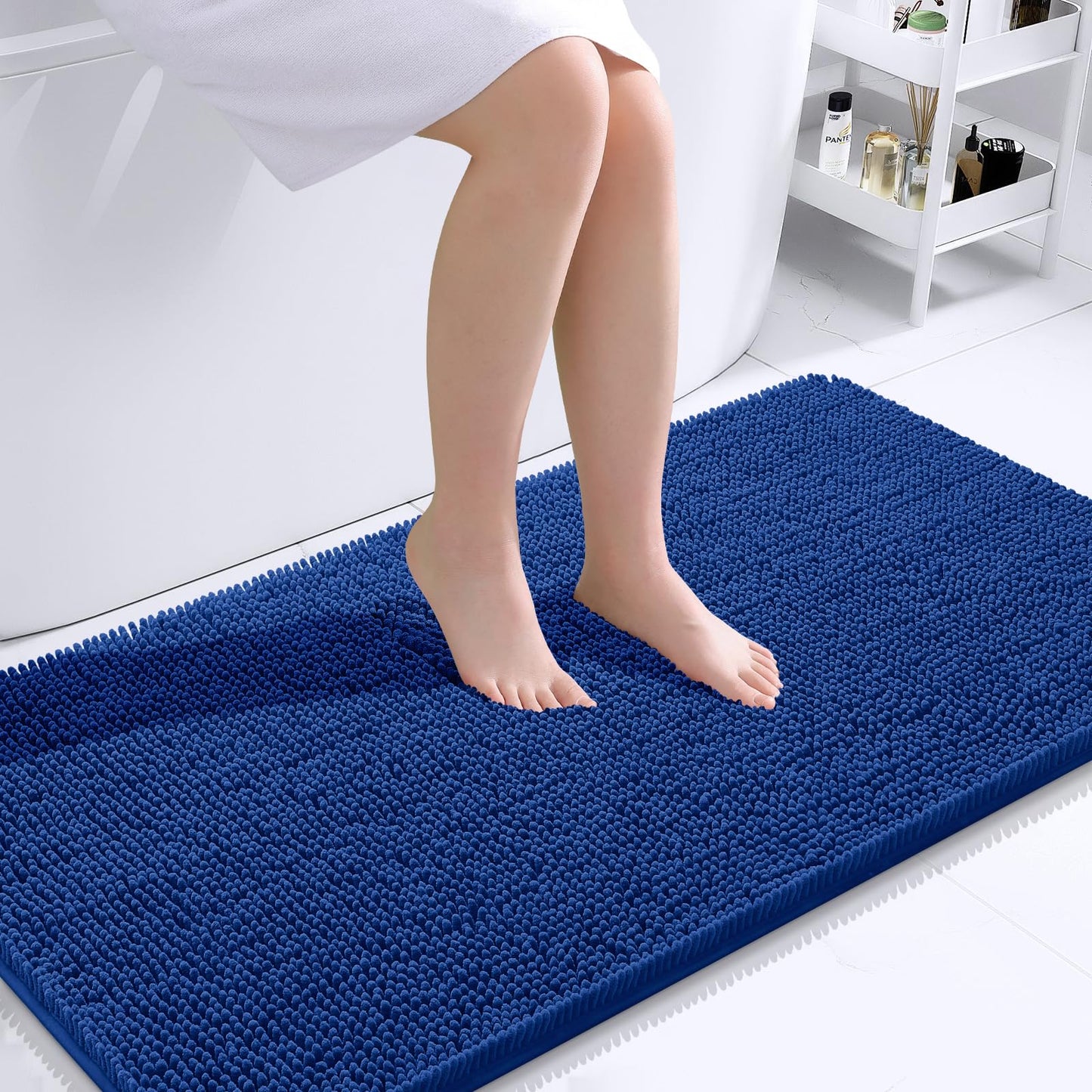 OLANLY Bathroom Rugs 30x20, Extra Soft Absorbent Chenille Bath Rugs, Rubber Backing Quick Dry, Machine Washable Bath Mats for Bathroom Floor, Tub and Shower, Home Decor Accessories, Grey