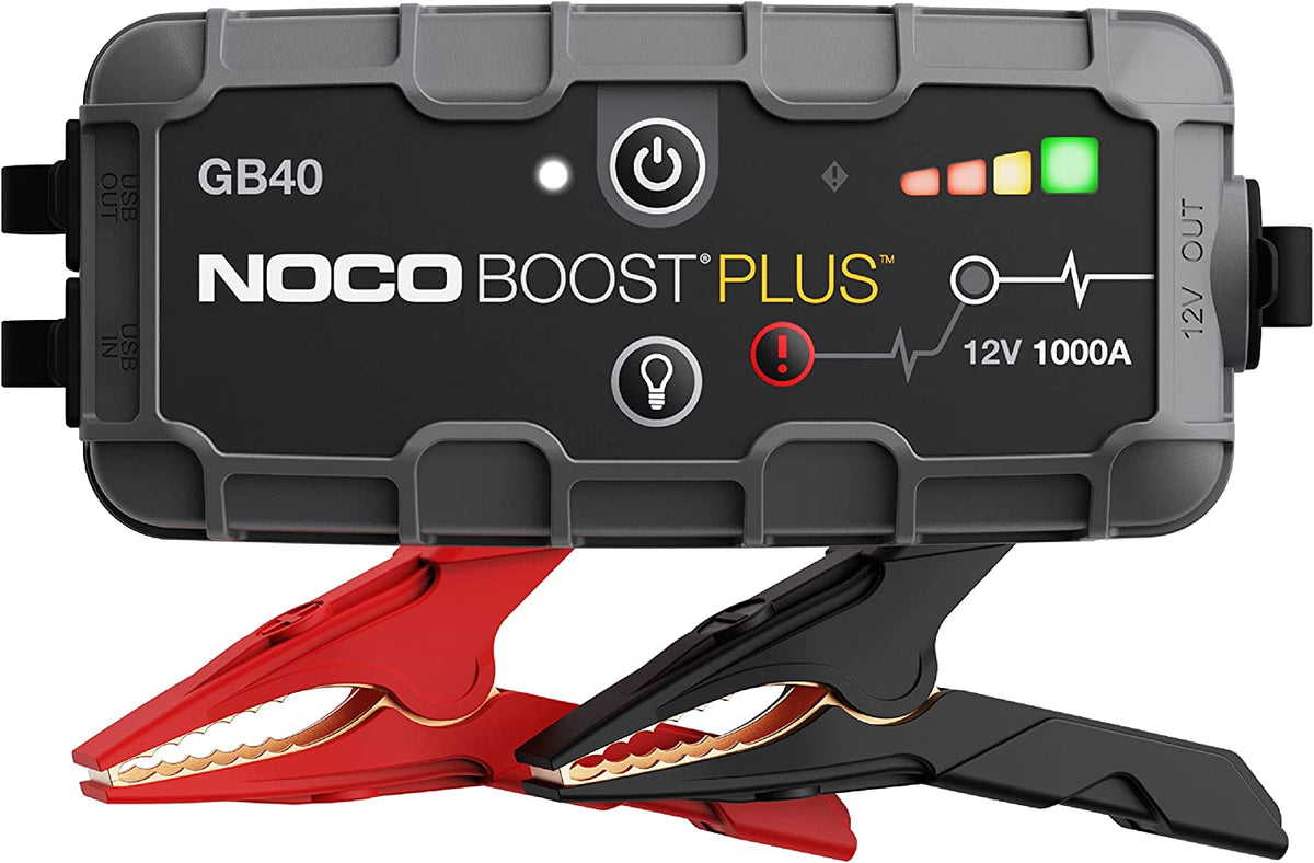 Boost GB40: 1000A Ultrasafe Jump Starter – 12V Lithium Battery Booster Pack, Portable Jump Box, Power Bank & Jumper Cables - for 6.0L Gas and 3.0L Diesel Engines