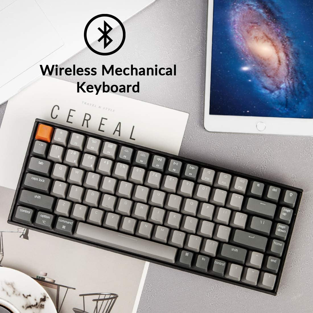  Bluetooth Wireless Mechanical Keyboard with Gateron G Pro Red Switch/Anti Ghosting/N-Key Rollover, Compact 84 Keys USB Wired Gaming Keyboard for Mac Windows-Version 2